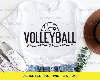 Volleyball Mama Heart SVG: Pliki Cricut dla koszulek (pobieranie cyfrowe)