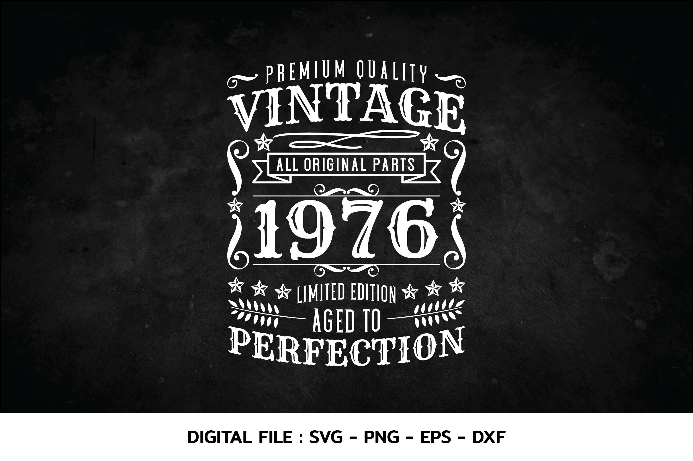 Perftumeポスター5点 Birthday Vintage 1976 Svg, Aged to Perfection, Birthday