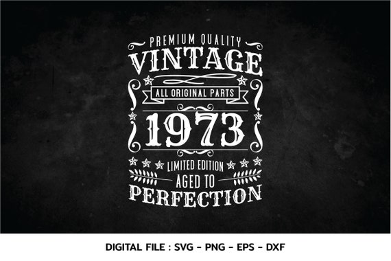 Vintage 1973 Birthday SVG: Aged to Perfection Design
