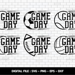 Game Day Sports Bundle SVG: Basketball, Baseball, Football (Digital Download)