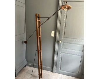 LAMPADAIRE pendulaire bois et métal