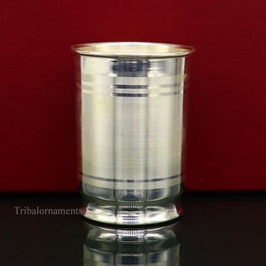 999 silver water/milk glass tumbler/ cup gifting silver utensils baby set or silver vessel, silver temple puja article sv227