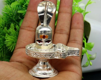 925 sterling silver divine idol Shiva lingam stand, jalhari use for holding Shiva lingam, best unique puja varatam art, puja article art36