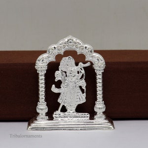 Sterling silver handmade design Lord krishna Shrinathji statue figurine, puja articles decorative gift art43