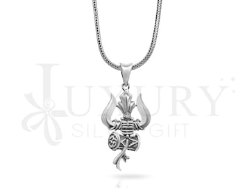 925 sterling silver Hindu idol Lord Shiva trident pendant, amazing vintage design gifting pendant customized god jewelry nsp787