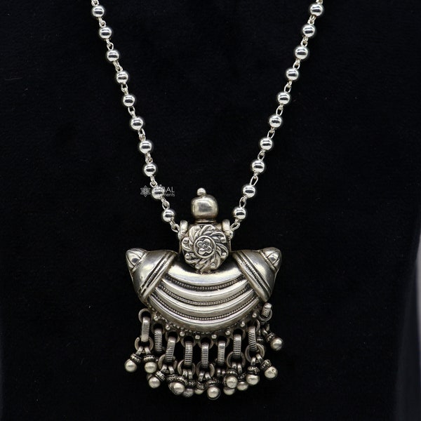 925 sterling silver pendant, charm pendant tribal ethnic temple jewelry from india set675