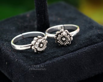 Diseño vintage elegante novias de plata de ley 925 que regalan un anillo de dedo ajustable sólido, el mejor regalo de bodas o joyería étnica de uso diario ytr58