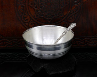 999 pure silver handmade solid bow and spoon silver tumbler gifting silver utensils or silver vessel, utensils for healthy family sv82