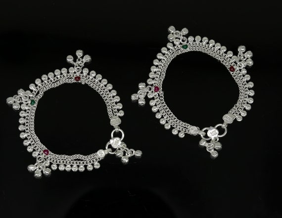 6.8" inches double chains solid silver gangling w… - image 4