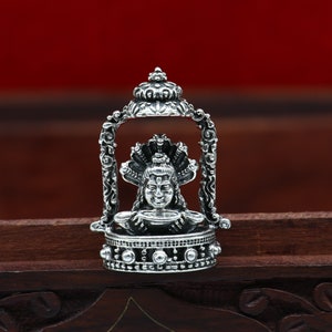 925 Sterling silver handmade small Lord shiva / mahadev statue puja article figurine, fabulous divine Hindu idols silver puja articles art18