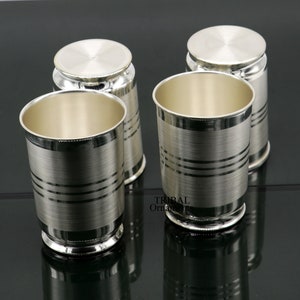 999 pure fine silver handmade water milk cup tumbler, all sizes silver tumbler, silver baby food dining flask, silver utensils gift sv262 image 9