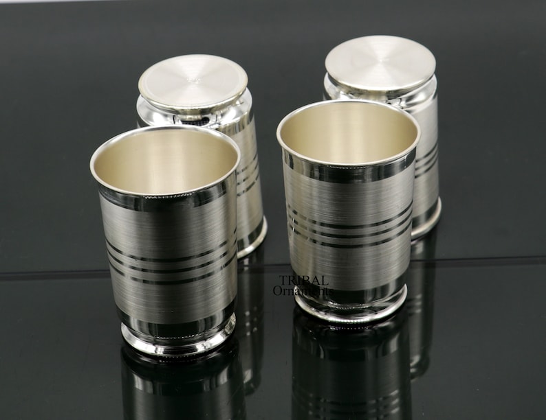 999 pure fine silver handmade water milk cup tumbler, all sizes silver tumbler, silver baby food dining flask, silver utensils gift sv262 image 9
