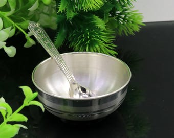 999 純銀製手作り小鉢 離乳食用、純銀容器、銀食器、家庭用・キッチン