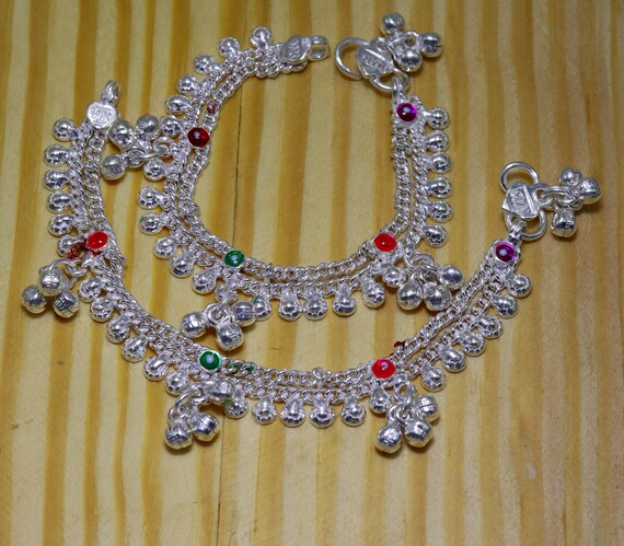 6" solid silver Vintage design double chain custo… - image 3