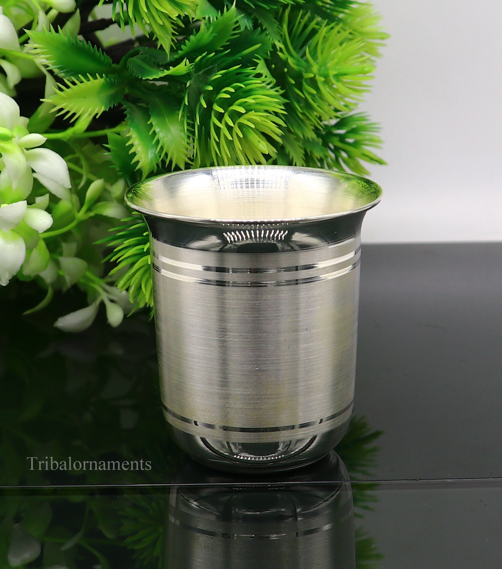 999 fine silver handmade vessel, water/milk Glass tumbler, silver flask, baby kids silver utensils stay healthy water milk cup sv229