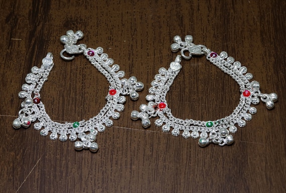 6" solid silver Vintage design double chain custo… - image 5