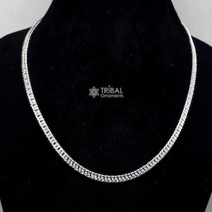 20&quot;/24&quot; 4MM 925 sterling silver handmade solid fancy stylish silver chain necklace curb cuban chain best gifting jewelry from India ch246