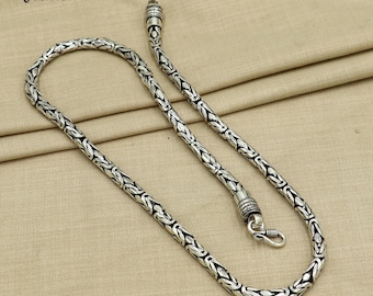 925 Sterling Silver Byzantine Chain All Size 6 Mm Chain Necklace