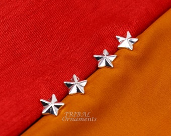 Magnifiques boutons ou boutons de manchette en argent sterling faits à la main en forme d'étoile pour kurta pour hommes, les meilleures occasions de cadeau de bijoux btn05