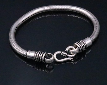 6 bis 8,5 Zoll 5 mm Erstaunlich Vintage-Stil Schlangenkette handgemachte 925 Sterling Silber Armband Unisex indische Tribal Gifting Schmuck SBRM1001