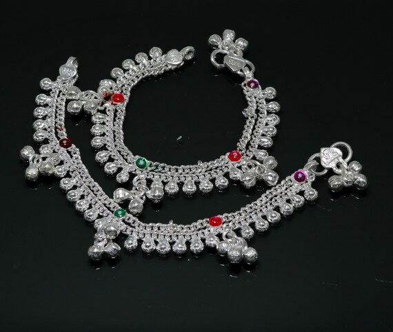 6" solid silver Vintage design double chain custo… - image 9