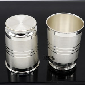 999 pure fine silver handmade water milk cup tumbler, all sizes silver tumbler, silver baby food dining flask, silver utensils gift sv262