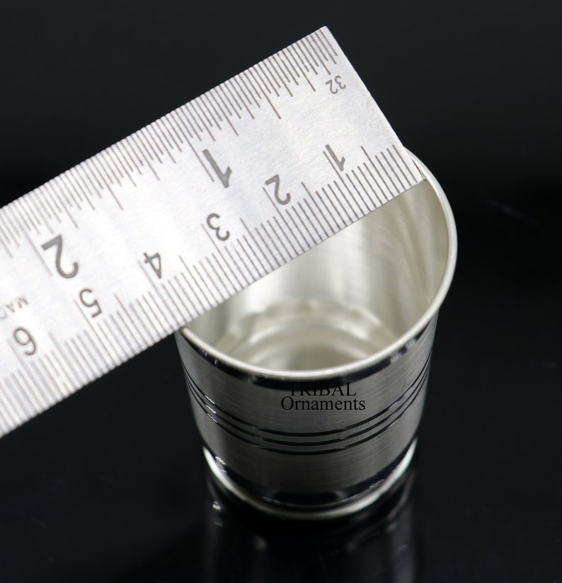 999 pure fine silver handmade water milk cup tumbler, all sizes silver tumbler, silver baby food dining flask, silver utensils gift sv262 image 4