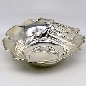 999 fine silver customized palm shape bowl, puja utensils, worshipping article, silver prasad Idols serving bowl, home temple article su352