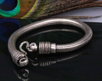 6 bis 8,5 "lange 5 mm 925 Sterling Silber Schlangenkette handgefertigt Tribal Bauchtanz Geschenk Schmuck sbr199