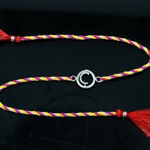 Pulsera Rakhi con diseño de letra C hecha a mano de plata de ley 925, increíble regalo elegante para Rakshabandhan rk38