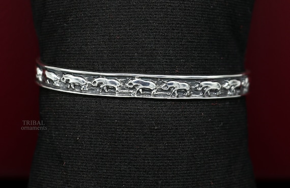 Buy 925 Sterling Silver Gorgeous Waved Elephant Design Open Face