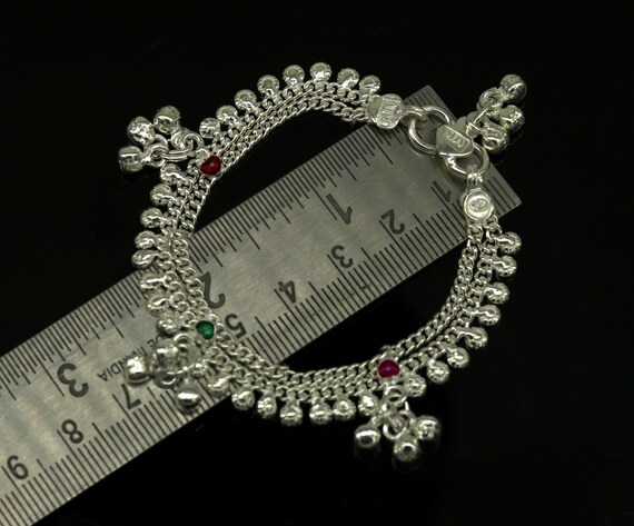 6.8" inches double chains solid silver gangling w… - image 8