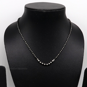 TATIANA☆[Silver925] Black Cube Beads Necklace Sterling-Silver-Square-