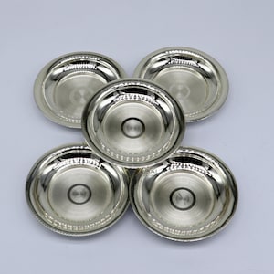 925 silver handmade silver small plate or Tilak bowl , best small tiny plate for saffron sandal or kumkum tilak dani su1134