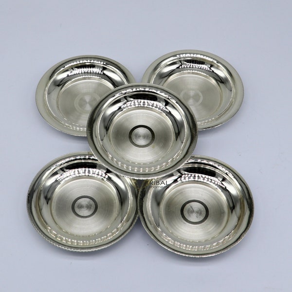 925 silver handmade silver small plate or Tilak bowl , best small tiny plate for saffron sandal or kumkum tilak dani su1134
