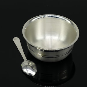 999 pure solid silver handmade solid bowl and spoon, tumbler gifting silver utensils or silver vessel, utensils for healthy family sv83