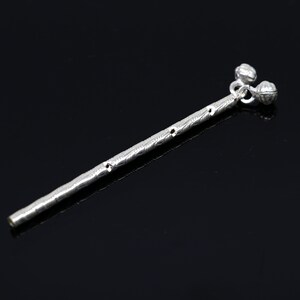 Fantastisk design Handgjord idol krishna-flöjt i massivt sterlingsilver, silver bansuri, laddu gopala-flöjt, liten krishna-flöjt puja-konst su357