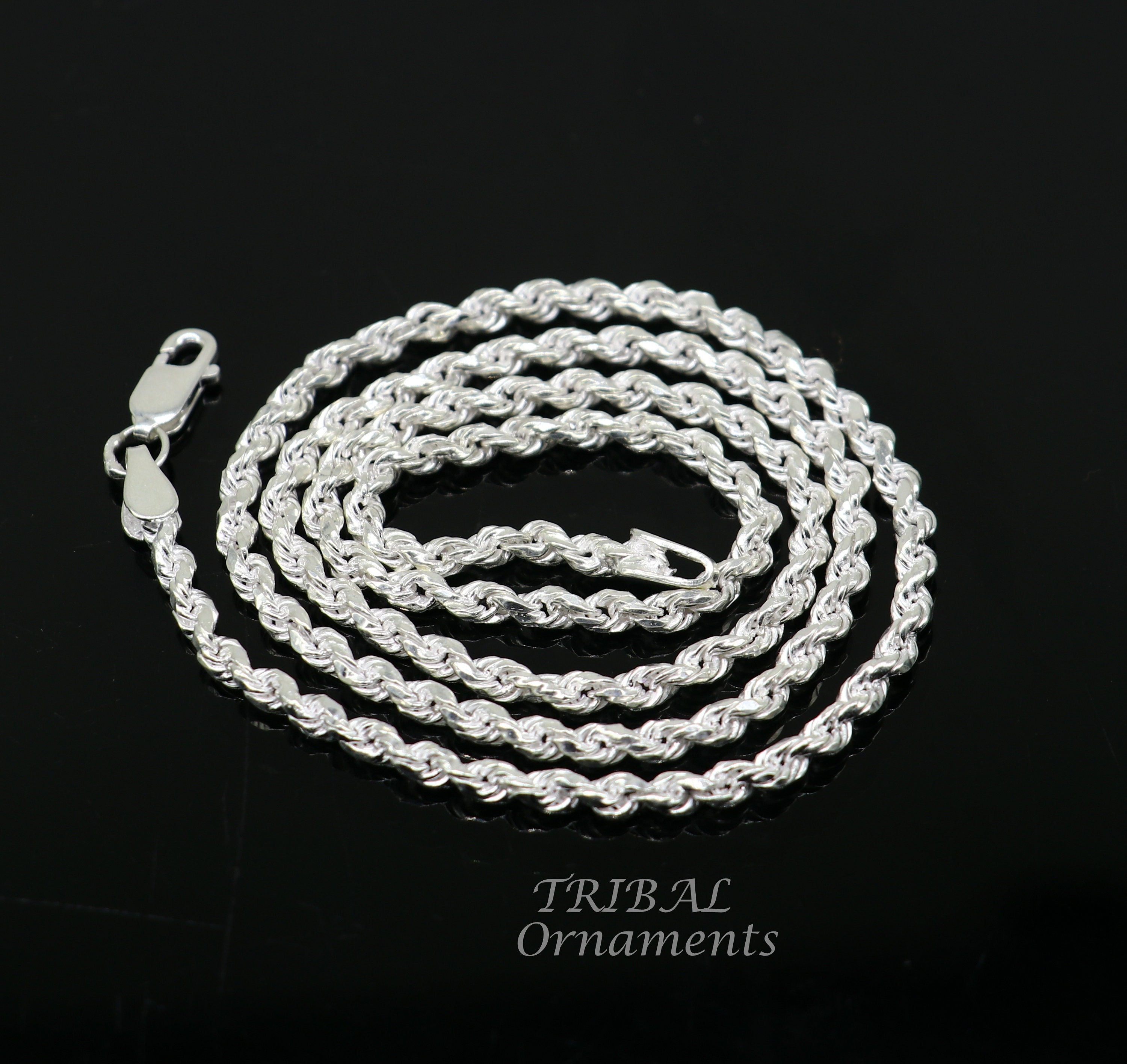 Gioiello Italiano Bracciale/Catena Cubano Taglio Diamante In Argento 925 Placcato Oro 14k - Unisex, Made In Italy Corda Canapa - Foto 2