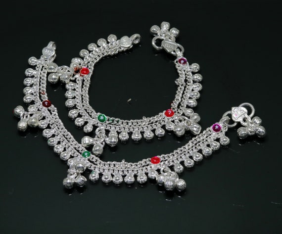 6" solid silver Vintage design double chain custo… - image 1