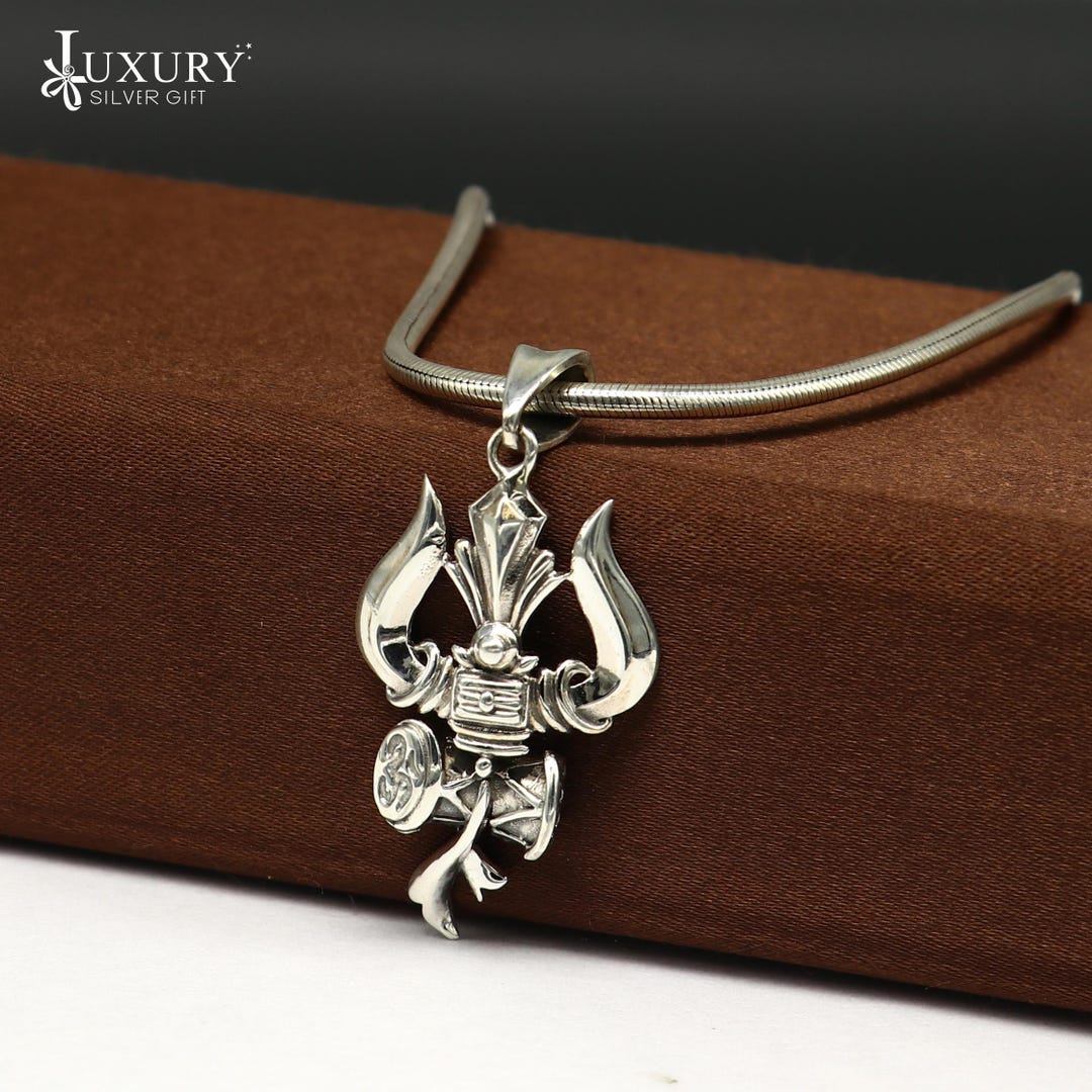 925 スターリングシルバーヒンズー教のアイドルシヴァ神トライデント