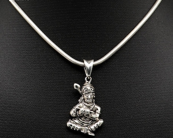 925 sterlingzilveren handgemaakte hindoe-idool krishna-hanger, geweldige stijlvolle unisex hanger gepersonaliseerde sieraden ssp481