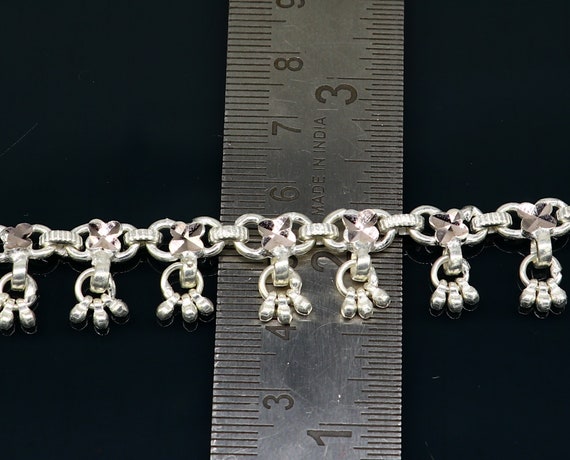 10" solid sterling silver handmade ankle bracelet… - image 8