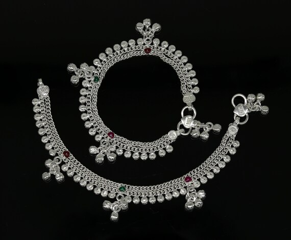 6.8" inches double chains solid silver gangling w… - image 5