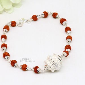 925 sterling silver handmade vintage style Rakhi bracelet amazing Rudraksha bracelet, use as daily use jewelry rk224