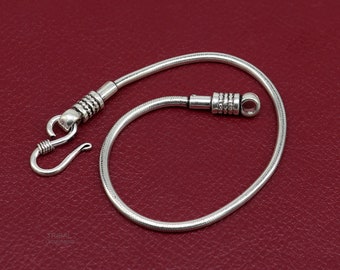 2 mm Vintage-Stil Schlangenkette handgefertigt 925 Sterling Silber Armband unisex indische Geschenkidee zu Mädchen- oder Jungenschmuck sbr233