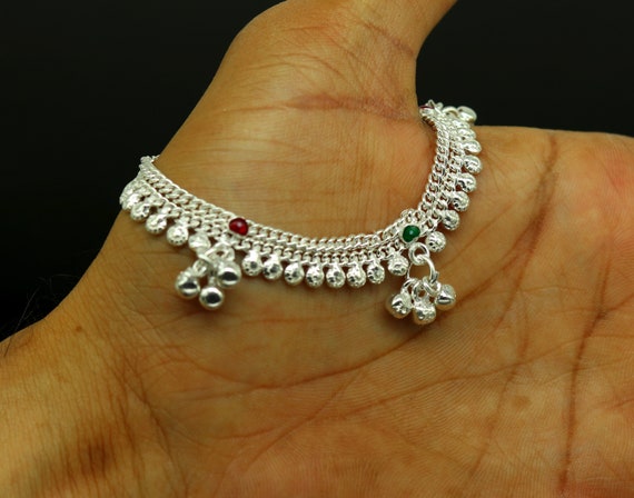 6.8" inches double chains solid silver gangling w… - image 9