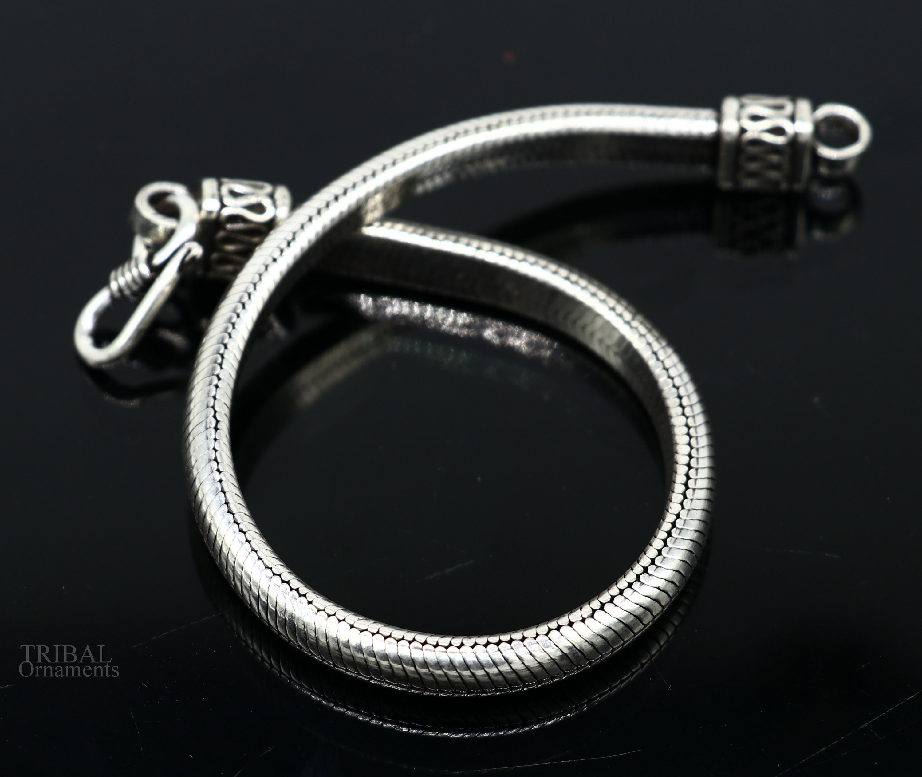 5.5mm 925 Sterling Silver Handmade Snake Chain Bracelet, D