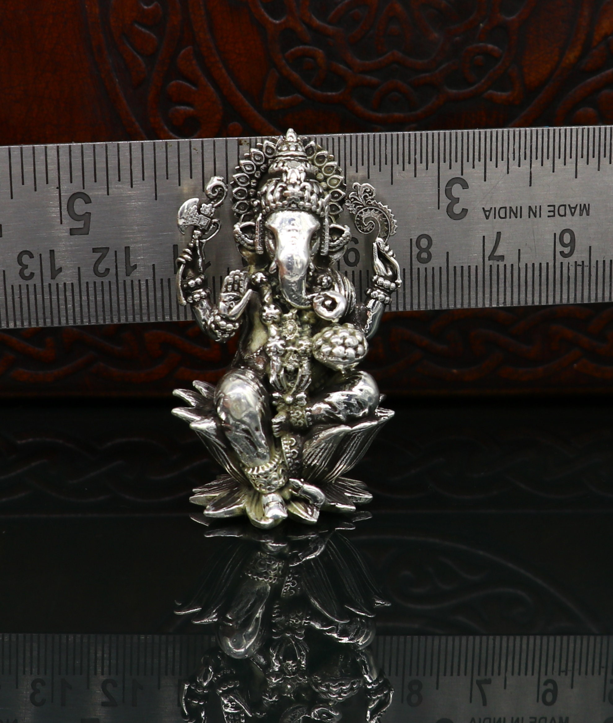 925 Sterling Silver Lord Ganesh Idol Pooja Articles - Etsy