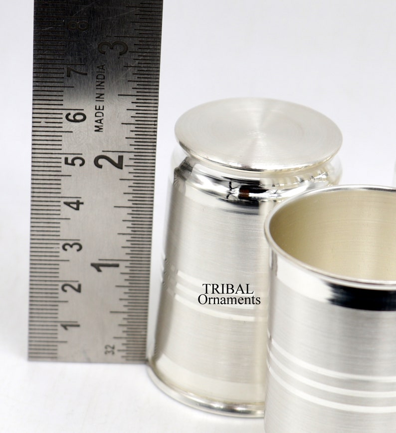 999 pure fine silver handmade water milk cup tumbler, all sizes silver tumbler, silver baby food dining flask, silver utensils gift sv262 image 6
