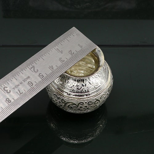 Solid sterling silver handmade plain small Kalash or pot, unique vintage design special silver shops puja article, water/milk kalash pot su347